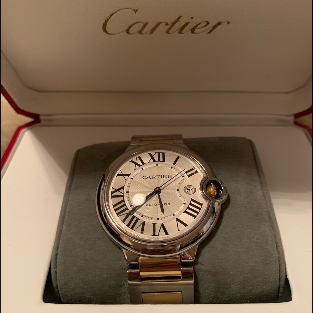 Cartier Ballon Bleu Automatic Silver Mens Watch